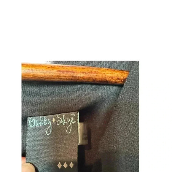 Gabby Skye Dress Cap Sleeve black  Tie Waist Faux Wrap SZ 10 - Picture 5 of 10